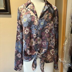 Floral Long Sleeve Women's Top